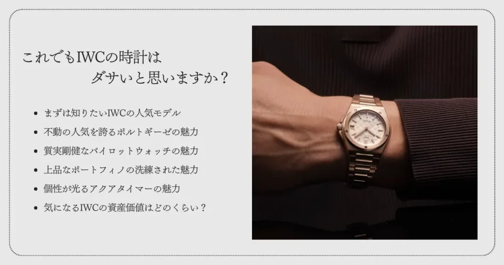 これでもIWCの時計はダサいと思いますか？