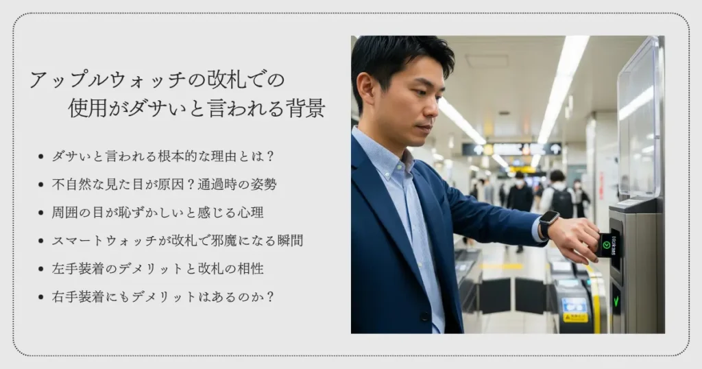アップルウォッチの改札での使用がダサいと言われる背景