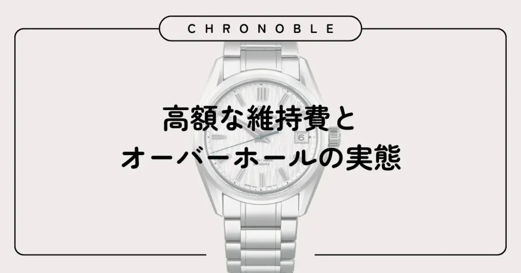 高額な維持費とオーバーホールの実態