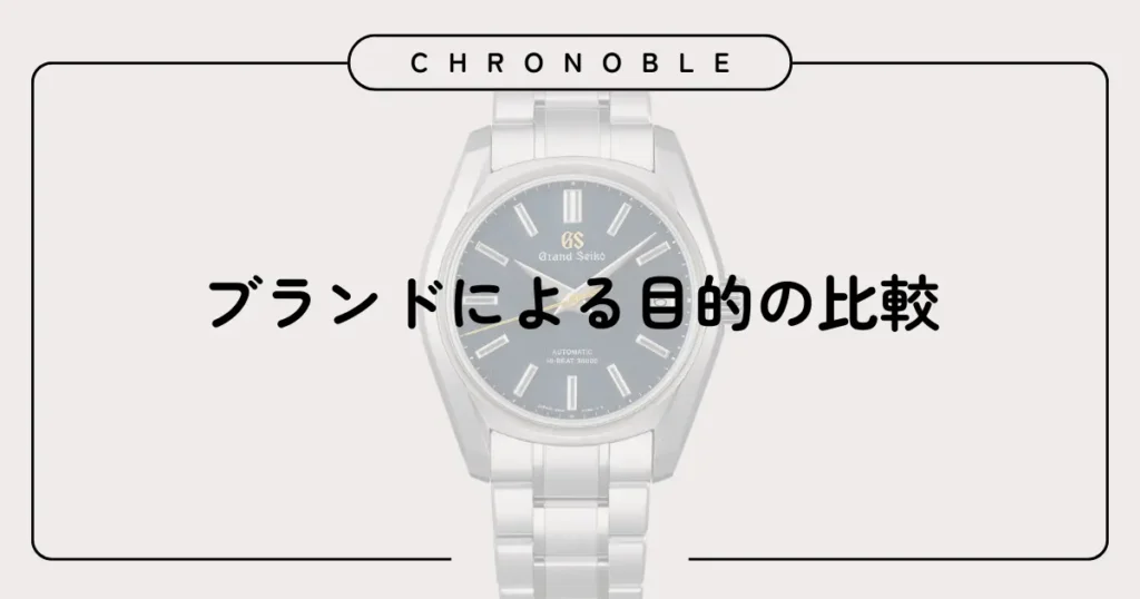 ブランドによる目的の比較