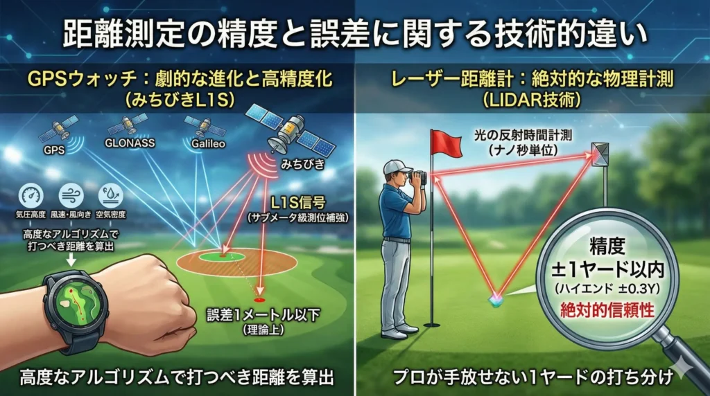 距離測定の精度と誤差に関する技術的違い