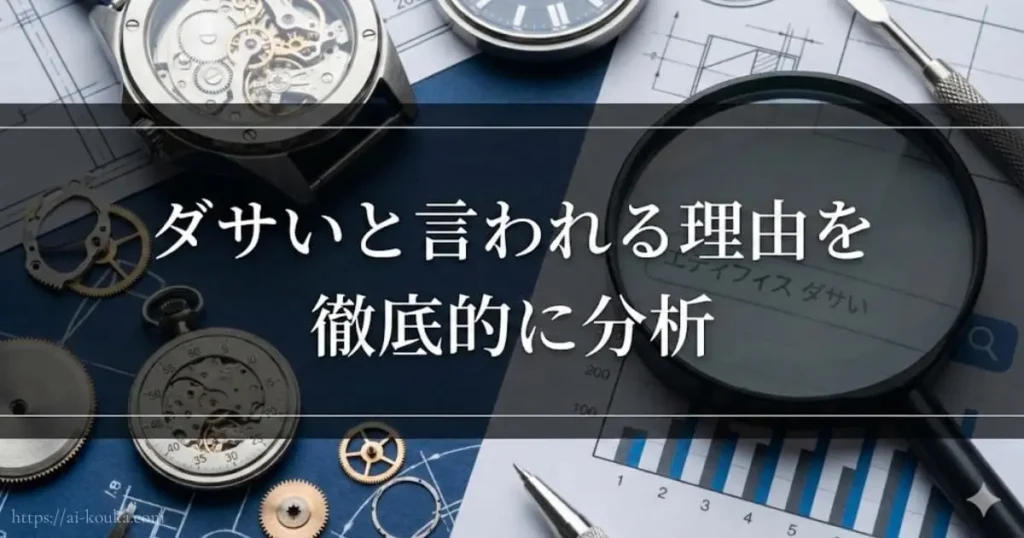 「エディフィスはダサい」という評判の理由を分析した図