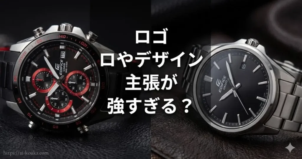 ロゴや文字盤デザインの主張の強さを確認する詳細画像