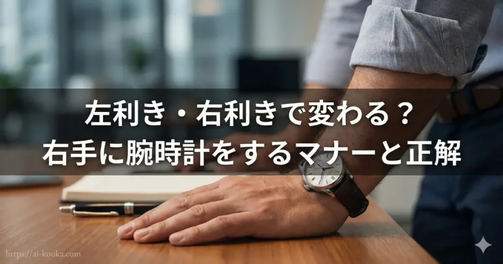左利き・右利きで変わる？右手に腕時計をするマナーと正解をイメージした画像