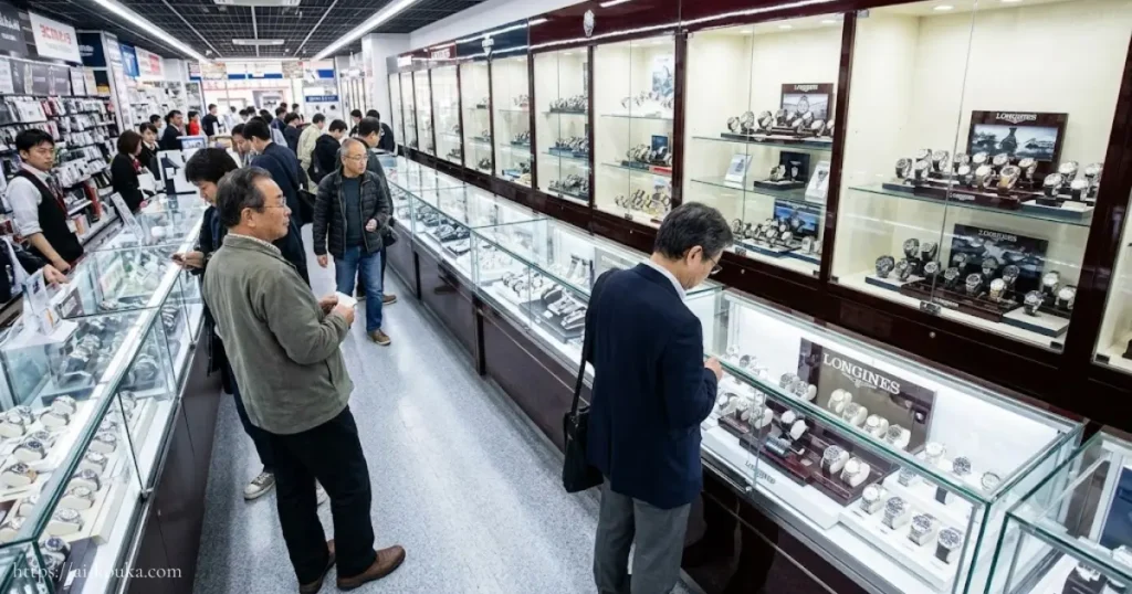 家電量販店のロンジン並行輸入品