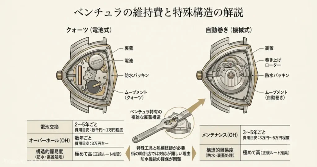 ベンチュラの維持費と特殊構造の解説図解